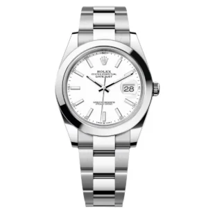 RLX Datejust 41mm 126300 White Index Oyster Stainless Steel Watch