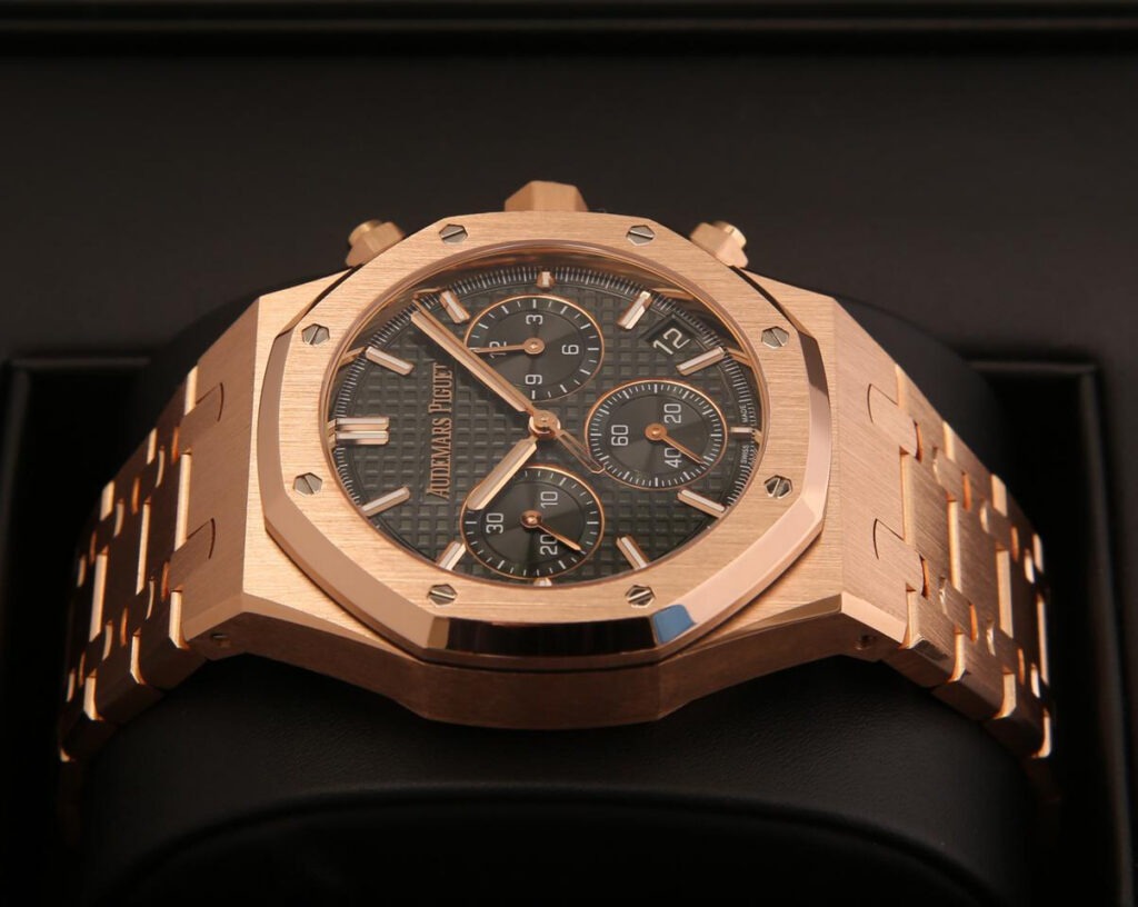 A&P ROYAL OAK Pink Gold Khaki Green Dial CHRONOGRAPH 41mm