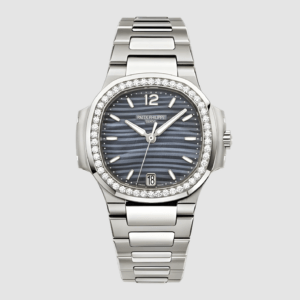 Patek Philippe Nautilus Blue Tinted Mother Of Pearl Dial Automatic Ladies Diamond Watch 7018/1A-010