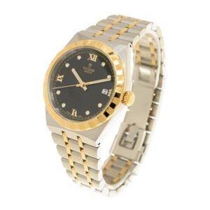 【7A Quality】TUDOR Royal 38mm Two-Tone Black Diamond Dial Automatic Bracelet Watch M28503-0004