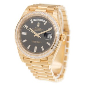 RLX Day-Date 40mm 228398TBR-0001 Bright Black Dial President Watch