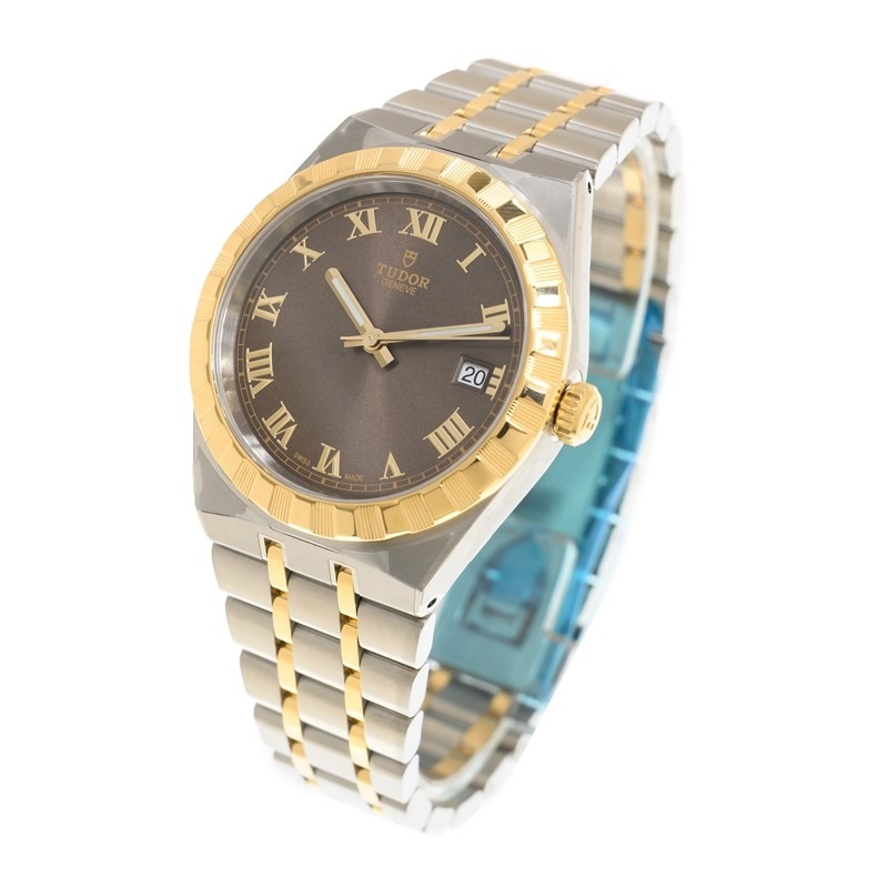 TUDOR Royal 38mm Two-Tone Brown Roman Dial Automatic Bracelet Watch M28503-0007