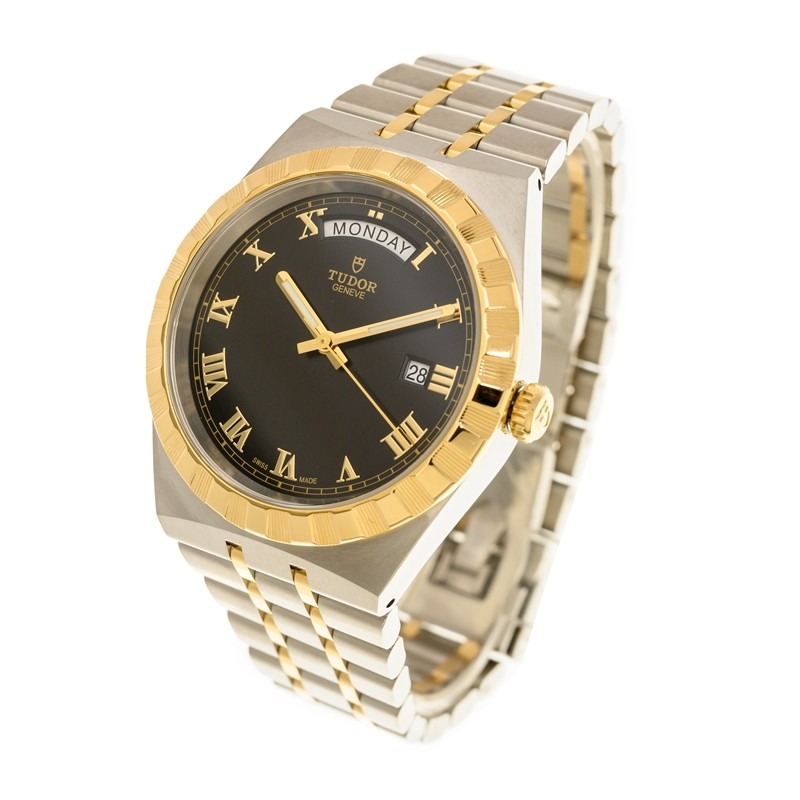 TUDOR Royal Date/Day 41mm S&G Black Roman Dial Automatic Watch M28603-0003