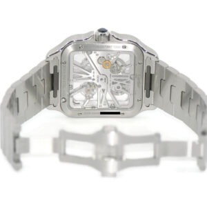 Cartier Santos Large Model Blue Skeleton Watch W2SA0009 - United Luxury