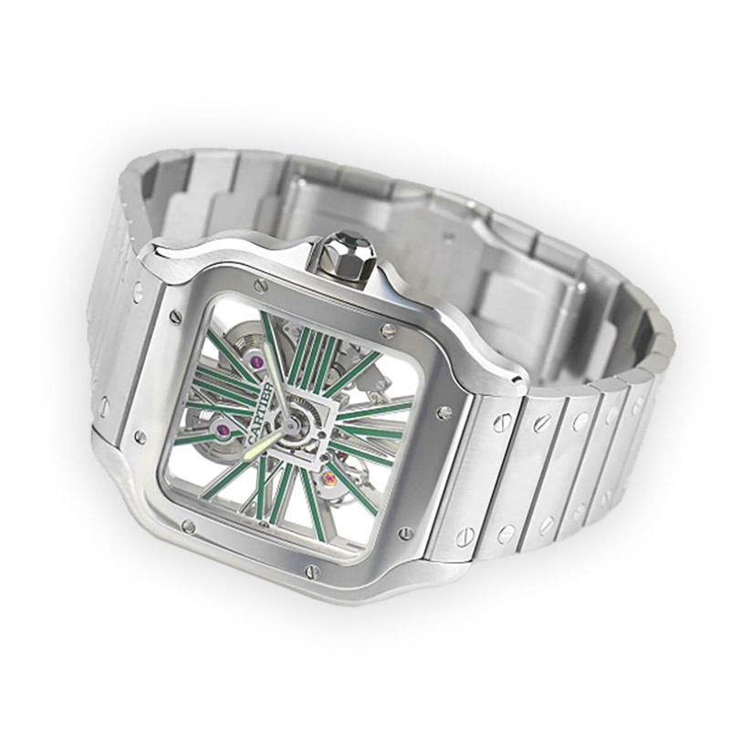 Cartier Santos Large Model Skeleton Watch WHSA0028 - United Luxury