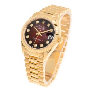 RLX Datejust m278278-0049 31mm Red Ombre Dial 18k Yellow Gold