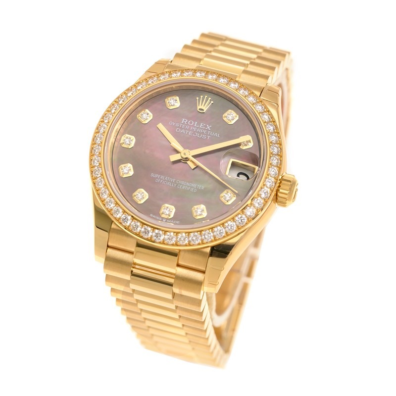 RLX Datejust m278288RBR-0032 Black Mother-of-Pearl 31mm Dial President Bracelet Watch