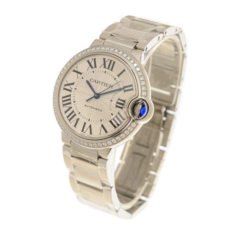 Cartier Ballon Bleu Bleu Silver Diamond 36mm W4BB0024 - United Luxury