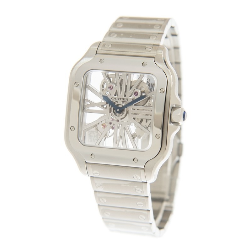Cartier Santos Large Model Skeleton Watch WHSA0015 - United Luxury