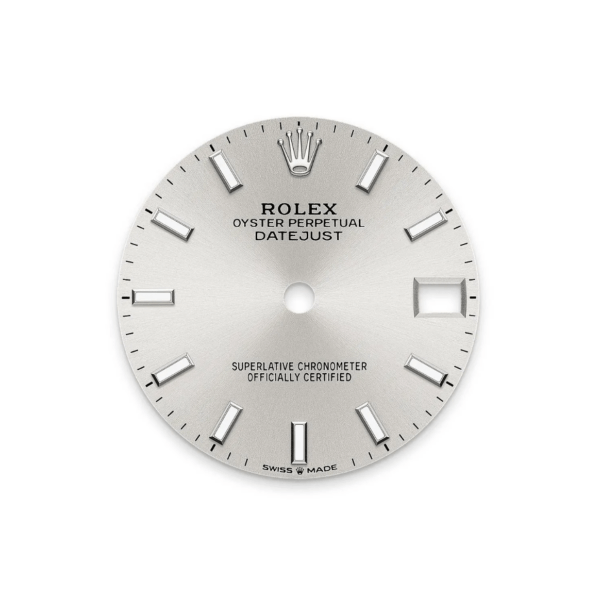 RLX Datejust m278289RBR-0012 Silver Dial White Gold President Watch