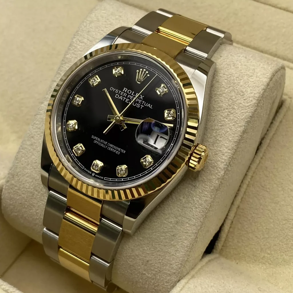 RLX Datejust 36mm 126233 Custom Black Dial Jubilee Bracelet Watch