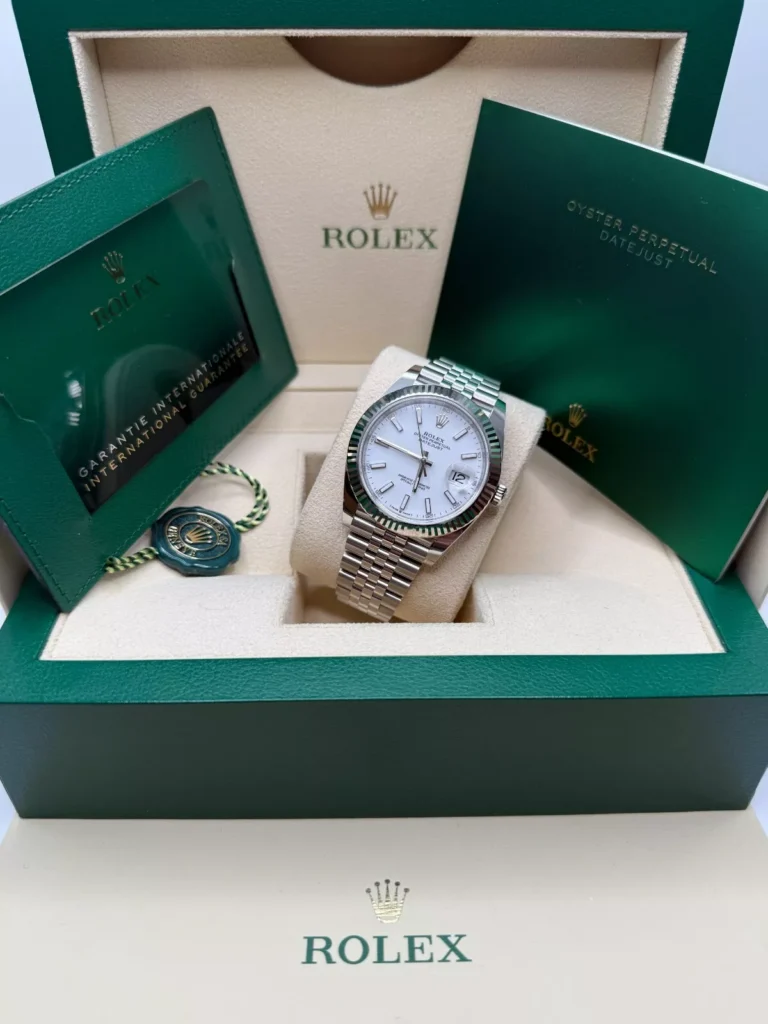 RLX Datejust 41mm White Index Oyster Stainless Steel Men’s Watch - 126334