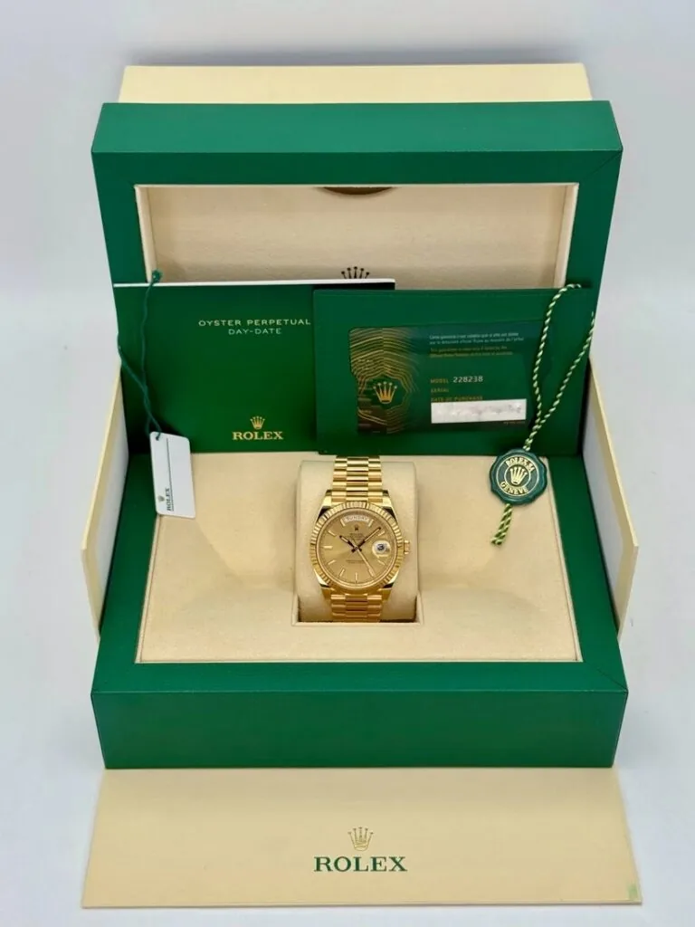 RLX Day-Date "President" 40mm Yellow Gold Champagne Index Dial - 228238