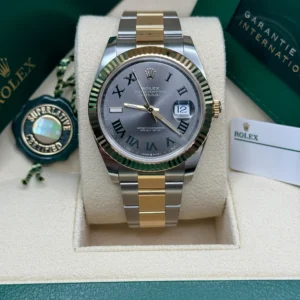 RLX Datejust 41mm 126333 Two-Tone Yellow Gold Fluted Bezel "Wimbledon" Dial Oyster