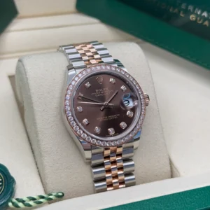 RLX Datejust m278381-0027/0028 Chocolate Diamond 31mm Dial Diamond-Set Bezel and Oyster Bracelet Watch