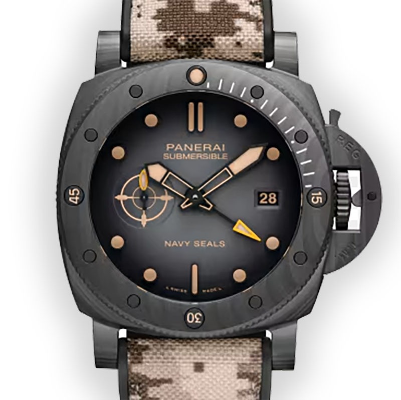 Panerai Submersible QuarantaQuattro GMT Navy SEALs Carbotech™ 44mm PAM01513