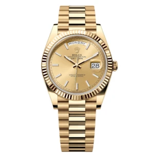 RLX Day-Date "President" 40mm Yellow Gold Champagne Index Dial - 228238