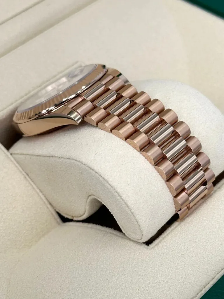 RLX Day-Date "President" 40mm Everose Gold White Roman Dial - 228235