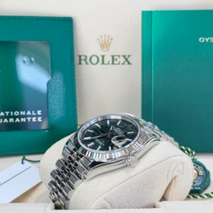 RLX Datejust 36mm 126234 Olive Green Palm Motif Dial Jubilee Stainless Steel Watch