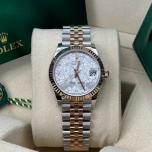 RLX Datejust m278271-0031/0032 Silver Floral Motif 31mm Dial Oyster Bracelet Watch