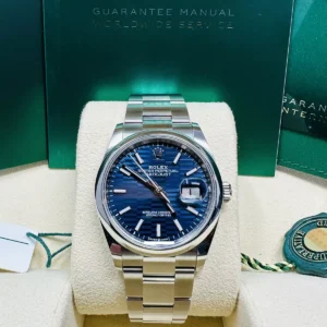 RLX Datejust 36mm 126200 Oyster Perpetual Blue Fluted Motif Dial Jubilee Stainless Steel