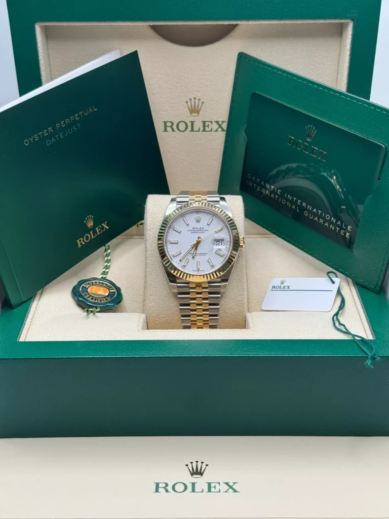 RLX Datejust 41mm 126333 White Index Oyster Steel and Yellow Gold Mens Watch