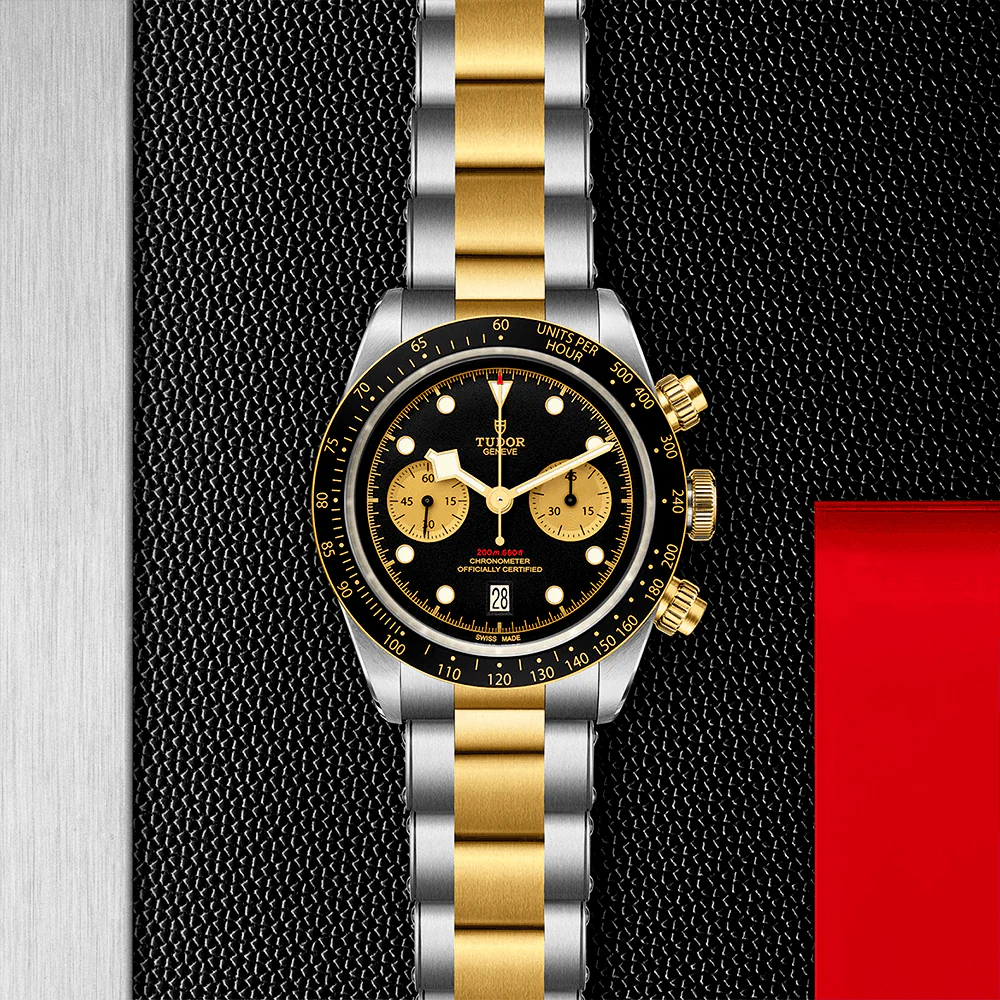 TUDOR Black Bay S&G 41mm Black/Gold Dial Men's Chronograph Bracelet Watch M79363N-0001