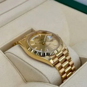 RLX Day-Date "President" 40mm Yellow Gold Champagne Index Dial - 228238