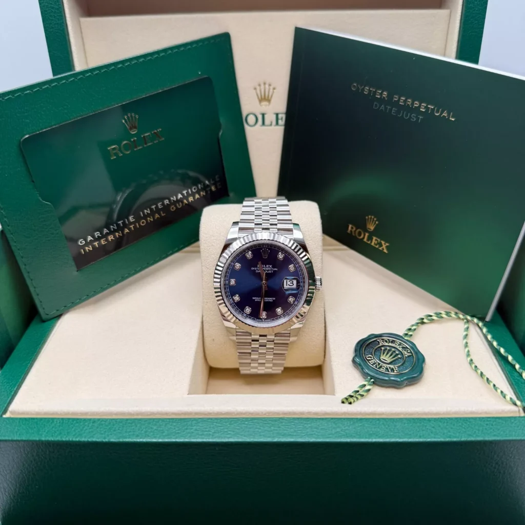 RLX Datejust 41mm 126334 Blue Diamond Oyster Stainless Steel Mens Watch
