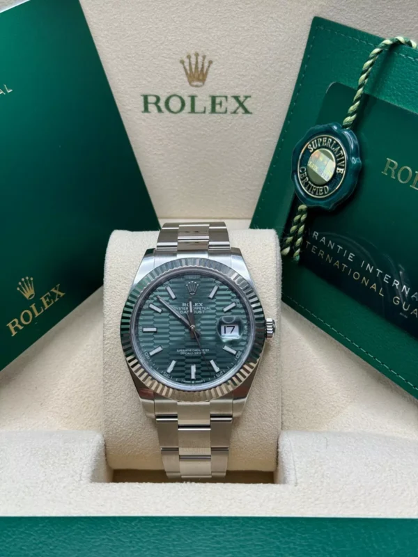 RLX Datejust 41mm 126334 Mint Green Fluted Motif Dial Oyster Bracelet