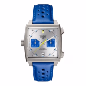 TAG Heuer Monaco Chronograph Racing Blue Limited Edition 39mm Mens Watch Silver CAW218C.FC6548