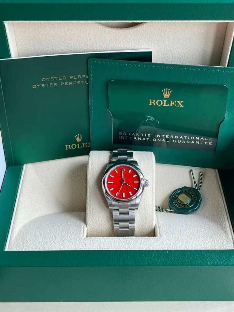 RLX Oyster Perpetual 31mm 277200-0008 Coral Red Dial Oyster Bracelet Watch