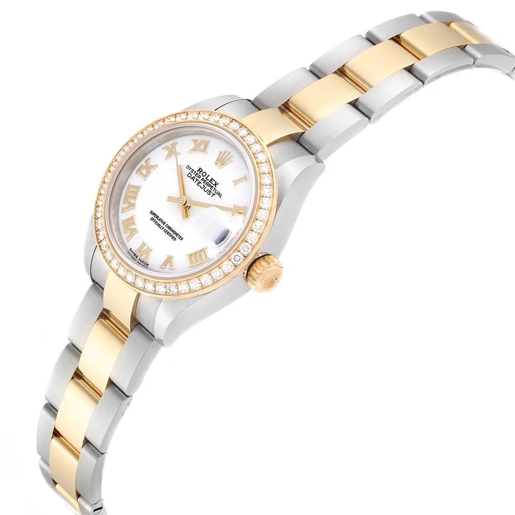RLX Lady-Datejust 31mm 279383RBR White Roman Dial Yellow Rolesor Oyster Bracelet