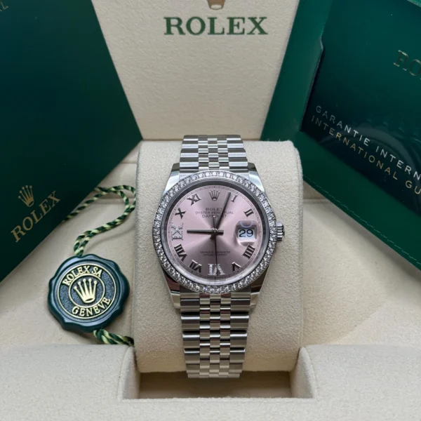 RLX Datejust 36mm 126284 Pink Dial Jubilee Bracelet