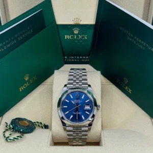 RLX Datejust 41mm 126300 Blue Index Jubilee Stainless Steel Men’s Watch
