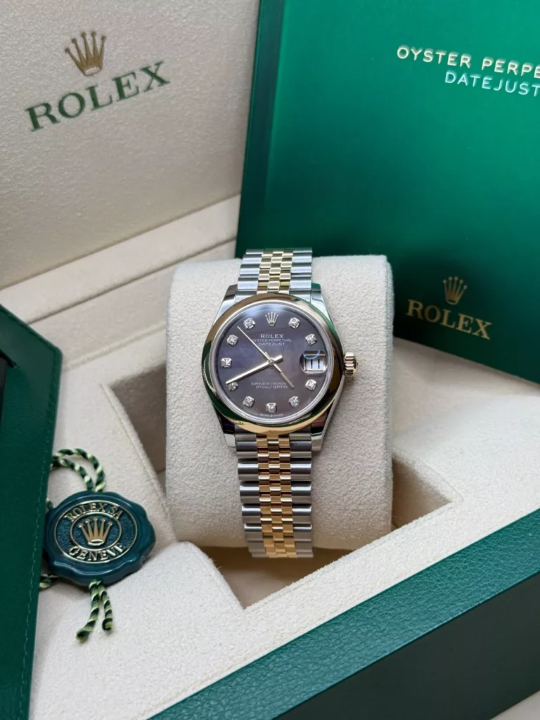 RLX Datejust m278243-0023/0024 31mm Black Mother-of-Pearl Dial Yellow Rolesor Oyster Watch