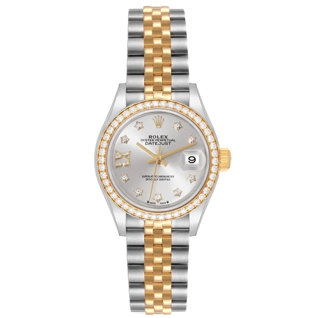 RLX Lady-Datejust 31mm 279383RBR Silver Diamond Dial Yellow Rolesor Oyster Bracelet