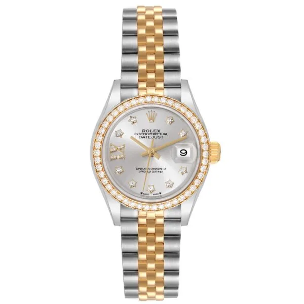 RLX Lady-Datejust 31mm 279383RBR Silver Diamond Dial Yellow Rolesor Oyster Bracelet
