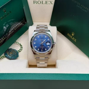 RLX Datejust 41mm 126334 Blue Diamond Oyster Stainless Steel Mens Watch