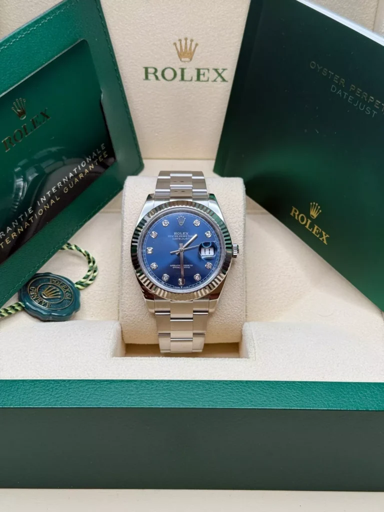 RLX Datejust 41mm 126334 Blue Diamond Oyster Stainless Steel Mens Watch