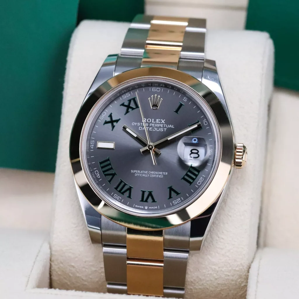 RLX Datejust 41mm 126303 Slate Roman Oyster Steel and Yellow Gold Mens Watch