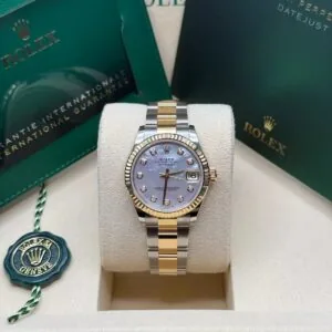 RLX Datejust m278273-0027/0028 31mm White Mother-of-Pearl Dial Stainless Steel and Yellow Gold Oyster Watch