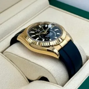 RLX Sky-Dweller 42mm Yellow Gold Black Dial Oysterflex - 336238
