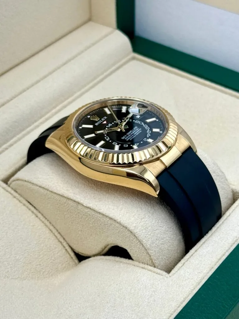 RLX Sky-Dweller 42mm Yellow Gold Black Dial Oysterflex - 336238