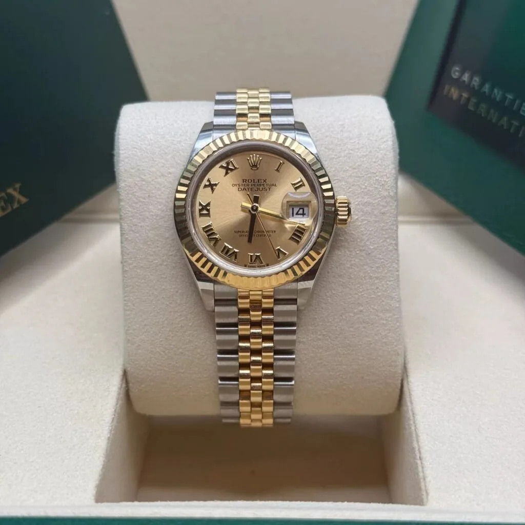 RLX Lady-Datejust 31mm 279173 Champagne Roman Dial Oyster Bracelet