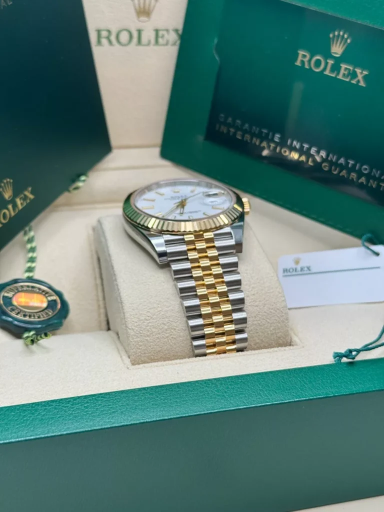 RLX Datejust 41mm 126333 White Index Oyster Steel and Yellow Gold Mens Watch