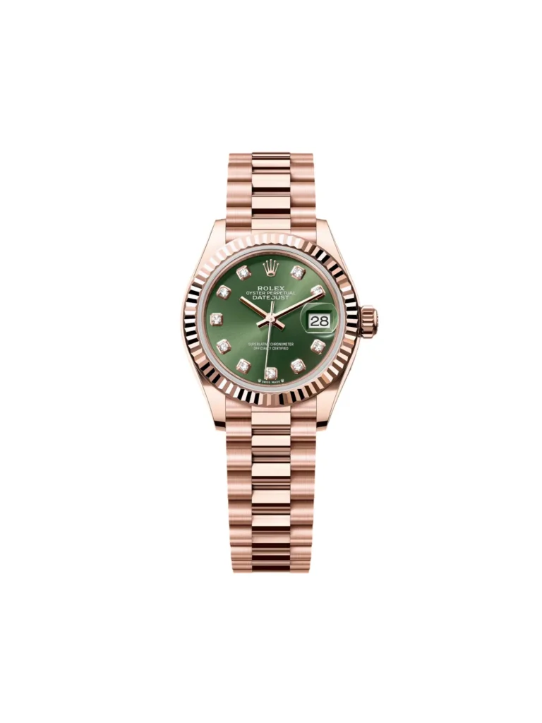 RLX Lady-Datejust 31mm 279175 Green Diamond-Set Dial President Everose Gold