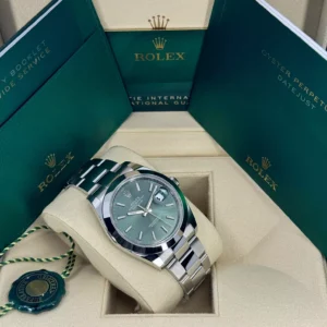 RLX Datejust 41mm 126300 Mint Green Dial Stainless Steel Oyster Bracelet Watch