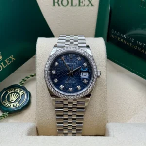RLX Datejust 36mm 126284 Blue Jubilee Diamond Dial & Diamond Bezel, Stainless Steel Oyster Bracelet Watch