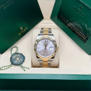 RLX Datejust 41mm 126333 Silver Index Oyster Steel and Yellow Gold Mens Watch